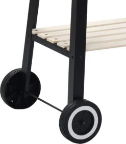 Verrijdbare Barbecue – Houtskool/Briketten - Verstelbare Grillplaat – Houten Tafel – Winscherm – Gewicht 5.9kg -Optimaal Barbecue Winkel 1049x1200