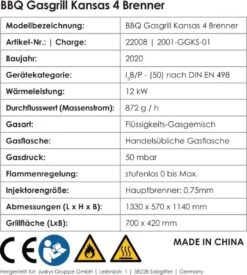 Kansas Gasgrill Barbecue - 4 Pits - RVS -Optimaal Barbecue Winkel 1077x1200
