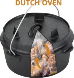Dutch Mountains Gietijzeren Pannenset 7-delig - Dutch Oven – Braadpan - Grillpan - Hapjespan - Kookset In Houten Transportkist - Deksellifter - Brander -Optimaal Barbecue Winkel 1139x1200 2