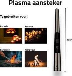 Oplaadbare Lange Elektrische Aansteker - Duurzame Plasma Aansteker – Luxe Aansteker - Inclusief Cadeauverpakking - BBQ – Kaarsen - Zwart -Optimaal Barbecue Winkel 1150x1200 2