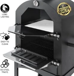 MaxxGarden Pizza Oven - Smoker Barbecue Op Hout, Houtskool Of Pellets - 45 X 65 X 158cm -Optimaal Barbecue Winkel 1162x1200