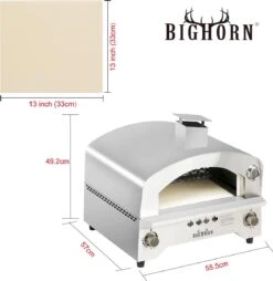 Bighorn Outdoor Edelstaal Gas Pizza Oven - Draagbare Gas Barbecue - Edelstaal -Model SRGG20001 -Optimaal Barbecue Winkel 1169x1200 1