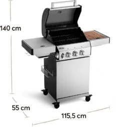 Burnhard Gas BBQ FRED JR. Deluxe - 2 Branders - Incl. Keramische Infraroodbrander & Afdekhoes - Deluxe -Optimaal Barbecue Winkel 1170x1200