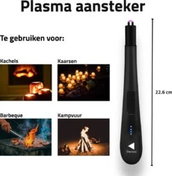 Oplaadbare Lange Elektrische Aansteker - Zwart - Duurzame Plasma Aansteker - Inclusief Cadeauverpakking - BBQ - Kaarsen -Optimaal Barbecue Winkel 1177x1200