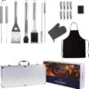 BBQ Accesoires Gereedschapset Koffer Set Tang Borstel Schort Barbecue Dagdeals - Chef Cook BBQ Accessoires Set