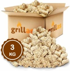 Aanmaakkrullen Voor BBQ Of Kachel | 3kg ECO FSC Gecertificeerd Aanmaakhout Barbecue - Biologisch En Duurzaam Aanmaakwokkels - Houtwol Wokkels - Barbeque Aansteker - Aanmaakblokjes - Accessoires - Ongeveer 240 Krullen -Optimaal Barbecue Winkel 1195x1200 5