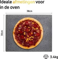 Pizzasteen BBQ Oven - Lava Van Vulkaan Etna - Barbecue Accesoires - Made In Italy - Broodbaksteen - 30x38x1.1 - VDN -Optimaal Barbecue Winkel 1197x1200 10