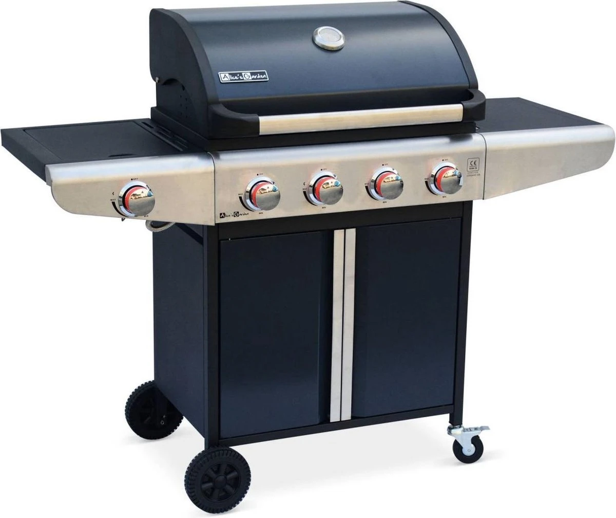 Alice's Garden Gas BBQ Bazin 4 - 5 Branders - Antraciet - Grilloppervlak 64,6x39,3cm 1 Alice's Garden Gas BBQ Bazin 4 - 5 Branders - Antraciet - Grilloppervlak 64,6x39,3cm