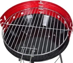 Houtskoolbarbecue Ø33 Cm | Verstelbare Grill BBQ | Halfopen | Zwart / Rood -Optimaal Barbecue Winkel 1200x1028