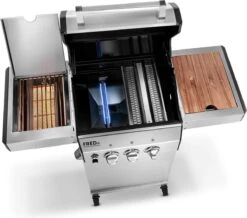 Burnhard Gas BBQ FRED JR. Deluxe - 2 Branders - Incl. Keramische Infraroodbrander & Afdekhoes - Deluxe -Optimaal Barbecue Winkel 1200x1057