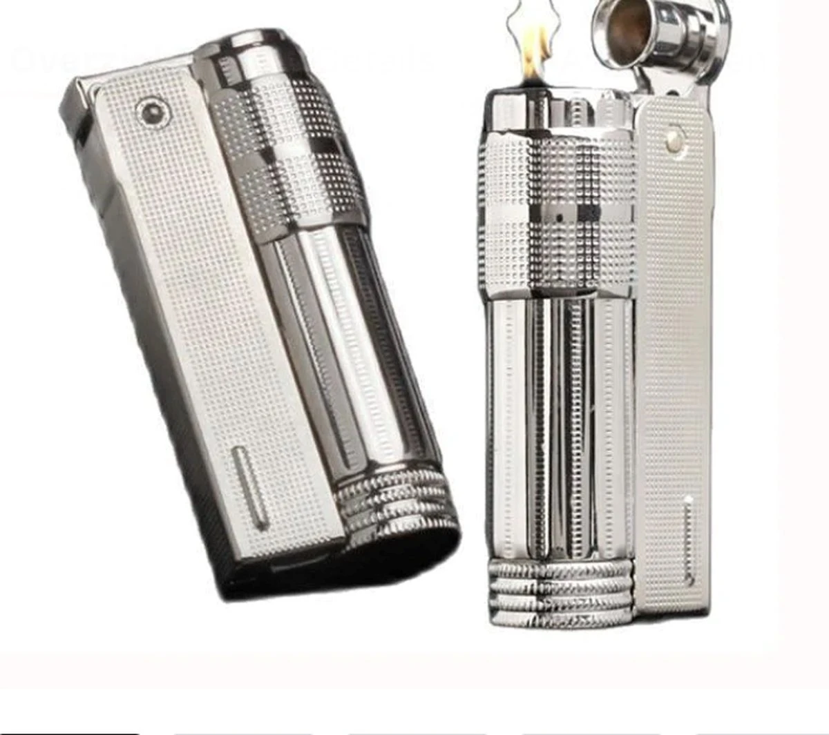 Merkloos Aansteker Metaal In De Kleur Silver Op Benzine 2 Merkloos Aansteker Metaal In De Kleur Silver Op Benzine - Afbeelding 2