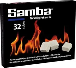 Samba Aanmaakblokjes Wit - Kerosine - 896 Stuks - Omdoos -Optimaal Barbecue Winkel 1200x1073