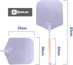 Qualux Pizzaschep Tweedelig – Pizzaschep Voor BBQ – Ophangbaar – Hout/rvs -Optimaal Barbecue Winkel 1200x1075