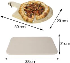 Buxibo 2in1 Pizzasteen - Voor BBQ & Oven - Inclusief Serveer Plank - Pizzabord/Pizzaplank - 30.5 X 38.1 X 1.4 Cm -Optimaal Barbecue Winkel 1200x1085