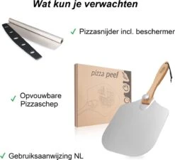 Pizzaschep – Inclusief Pizzasnijder – Opvouwbaar – Pizzaspatel – Pizza Schep – Taartschep – 30cm - Qwality 10 Pizzaschep – Inclusief Pizzasnijder – Opvouwbaar – Pizzaspatel – Pizza Schep – Taartschep – 30cm - Qwality -Optimaal Barbecue Winkel 1200x1095