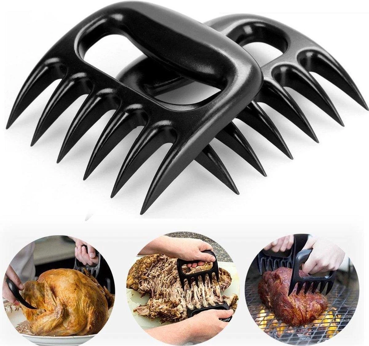 Merkloos Professionele Vleesshredders / Vleesklauwen | Meat Claws | BBQ | Bear Paws | Meat Shredders | Vlees Houders | Barbeque Accesoires | Pulled Pork Klauwen | 2 Stuks 2 Merkloos Professionele Vleesshredders / Vleesklauwen | Meat Claws | BBQ | Bear Paws | Meat Shredders | Vlees Houders | Barbeque Accesoires | Pulled Pork Klauwen | 2 Stuks - Afbeelding 2