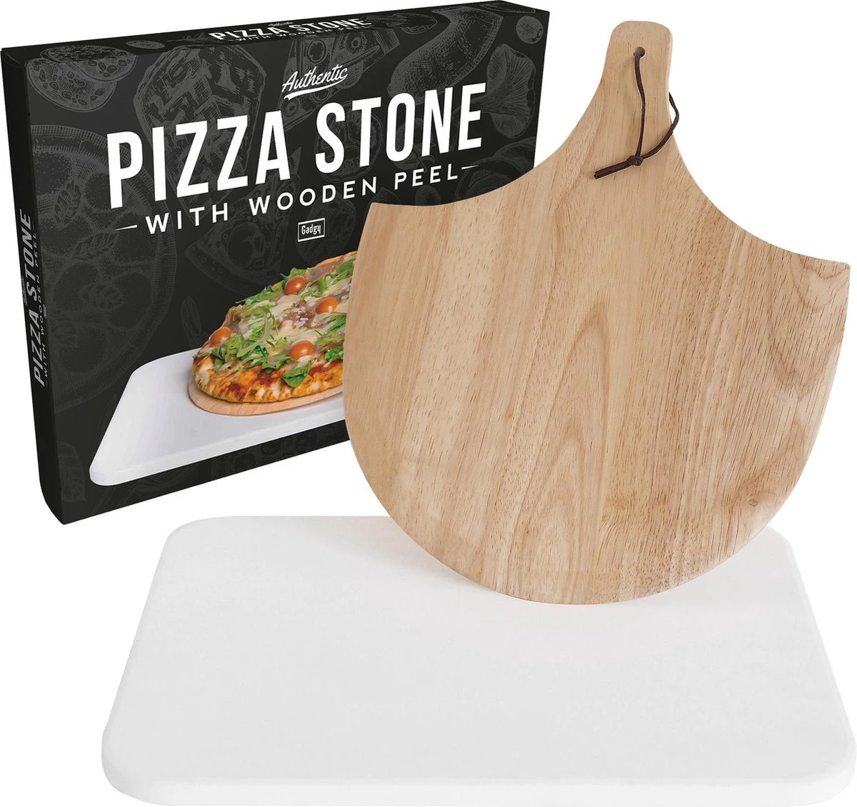 Gadgy Pizzasteen Met Pizzaschep – Cordieriet Voor Knapperige Pizzabodem – Pizzasteen Voor BBQ, Oven Of Kamado - Pizzaspatel - Pizza Set 1 Gadgy Pizzasteen Met Pizzaschep – Cordieriet Voor Knapperige Pizzabodem – Pizzasteen Voor BBQ, Oven Of Kamado - Pizzaspatel - Pizza Set
