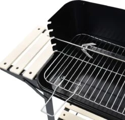 Verrijdbare Barbecue – Houtskool/Briketten - Verstelbare Grillplaat – Houten Tafel – Winscherm – Gewicht 5.9kg -Optimaal Barbecue Winkel 1200x1158