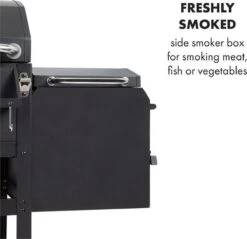 Klarstein Kingsville Double Barbecue - Houtskool- En Gasbarbecue - Smoker BBQ - Inclusief Deksels En Thermometer - Met 2 Roosters - Zwart -Optimaal Barbecue Winkel 1200x1161