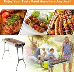 Uten - Houtskoolbarbecue - Opvouwbare Barbecue - Houtskoolbarbecues - Draagbare Camping Barbecue - 430 Roestvrij Staal Grill BBQ - 5-10 Persoon Tuin Buitenfeest - Zilver -Optimaal Barbecue Winkel 1200x1162 1