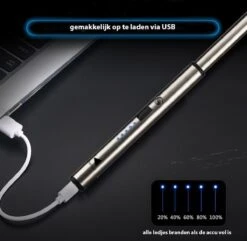 Oplaadbare Lange Dunne Elektrische Aansteker - Duurzame Plasma Aansteker - Inclusief Cadeauverpakking - BBQ – Kaarsen – Zilver 6 Oplaadbare Lange Dunne Elektrische Aansteker - Duurzame Plasma Aansteker - Inclusief Cadeauverpakking - BBQ – Kaarsen – Zilver -Optimaal Barbecue Winkel 1200x1170 5