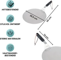 Nowad Pizzaschep RVS Rond - 30,5 Cm - PVC Handvat 15 Nowad Pizzaschep RVS Rond - 30,5 Cm - PVC Handvat -Optimaal Barbecue Winkel 1200x1179 5