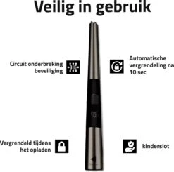 Oplaadbare Lange Elektrische Aansteker - Duurzame Plasma Aansteker – Luxe Aansteker - Inclusief Cadeauverpakking - BBQ – Kaarsen - Zwart -Optimaal Barbecue Winkel 1200x1188 3