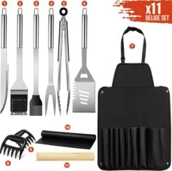 Squago BBQ Accesoires XXL Set Met Schort - Gereedschap - Gereedschapset Tang Borstel Mat -Optimaal Barbecue Winkel 1200x1189 1