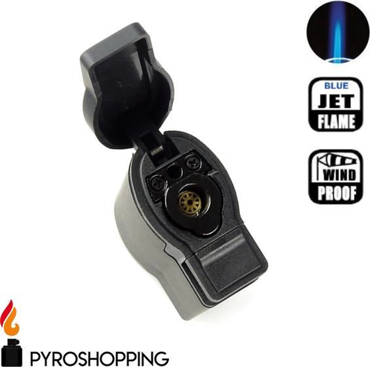 Pyroshopping Blackline Stormaansteker Rubber Hervulbare Gasaansteker Zwart 4 Pyroshopping Blackline Stormaansteker Rubber Hervulbare Gasaansteker Zwart - Afbeelding 4