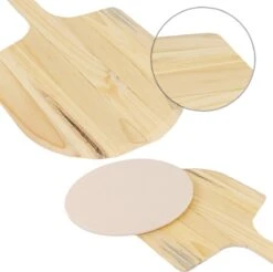 MaxxHome Pizzasteen - BBQ Steen - Maximum Te Verhitten Tot 600 Graden - ⌀33 - Incl. Houten Schep -Optimaal Barbecue Winkel 1200x1195 1