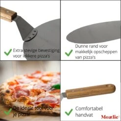 Pizzaschep 30 Cm Voor Oven Of BBQ - Rond - RVS - Met Houten Handvat -Optimaal Barbecue Winkel 1200x1198 8