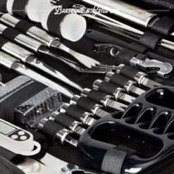 Mountain Jack® 40-Delige Luxe BBQ Grill Accessoires Set In Roestvrij Staal – Barbecue Gereedschap – Tangenset, Vlees Thermometer, Vleestang, Borstel, Spiezen, Vleesmes, Vleesvork -Optimaal Barbecue Winkel 1200x1199 8