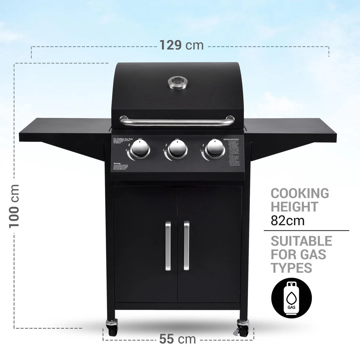 MaxxGarden Gas Barbecue - 3 Branders - Incl. Gratis BBQ Set 6 MaxxGarden Gas Barbecue - 3 Branders - Incl. Gratis BBQ Set - Afbeelding 6
