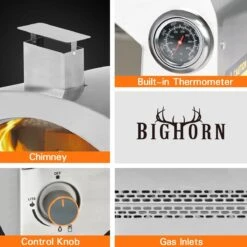 Bighorn Outdoor Edelstaal Gas Pizza Oven - Draagbare Gas Barbecue - Edelstaal -Model SRGG20001 -Optimaal Barbecue Winkel 1200x1200 170