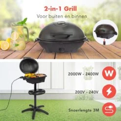 KitchenBrothers Elektrische BBQ - Met Grillplaat - Anti-aanbaklaag - Incl. Plank/Houders - Grilloppervlak 46,5x33,8cm - Tot 300°C - 2400W - Zwart 15 KitchenBrothers Elektrische BBQ - Met Grillplaat - Anti-aanbaklaag - Incl. Plank/Houders - Grilloppervlak 46,5x33,8cm - Tot 300°C - 2400W - Zwart -Optimaal Barbecue Winkel 1200x1200 214