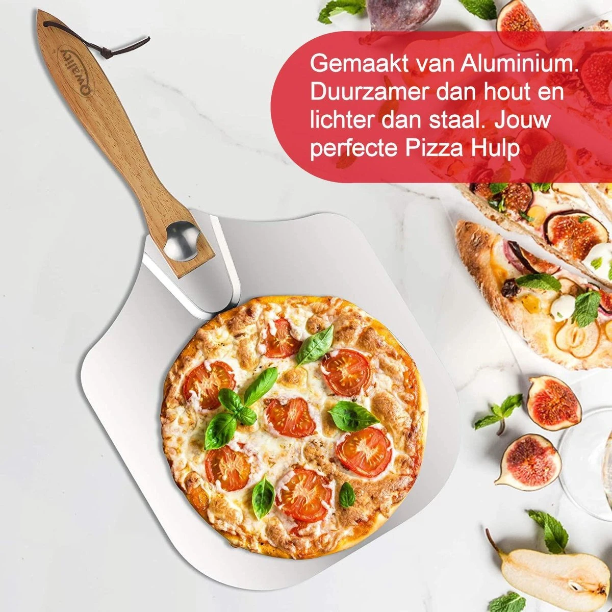 Pizzaschep – Inclusief Pizzasnijder – Opvouwbaar – Pizzaspatel – Pizza Schep – Taartschep – 30cm - Qwality 4 Pizzaschep – Inclusief Pizzasnijder – Opvouwbaar – Pizzaspatel – Pizza Schep – Taartschep – 30cm - Qwality - Afbeelding 4