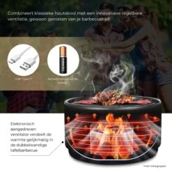 Ozocozy BBQ-ONE Houtskool Tafelbarbecue - Ø30 Cm- Zwart - Incl. Draagtas, Siliconen Bakkwast En RVS-Barbecuetang -Optimaal Barbecue Winkel 1200x1200 35