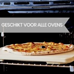 Buxibo 2in1 Pizzasteen - Voor BBQ & Oven - Inclusief Serveer Plank - Pizzabord/Pizzaplank - 30.5 X 38.1 X 1.4 Cm -Optimaal Barbecue Winkel 1200x1200 361