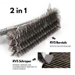 Gohh BBQ Borstel Met Schraper - Schoonmaakborstel - Barbecue Krabber Met Handige Bewaarzak 2 In 1 -Optimaal Barbecue Winkel 1200x1200 390