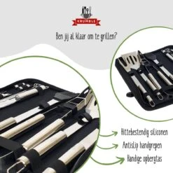 Krumble 18-delige Barbecue Set / Roestvrijstalen BBQ Set Van 18 / Inclusief Handige Opbergtas - RVS -Optimaal Barbecue Winkel 1200x1200 463