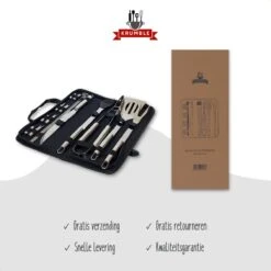 Krumble 18-delige Barbecue Set / Roestvrijstalen BBQ Set Van 18 / Inclusief Handige Opbergtas - RVS -Optimaal Barbecue Winkel 1200x1200 465