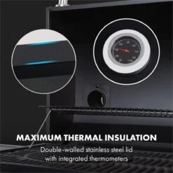 Klarstein Kingsville Double Barbecue - Houtskool- En Gasbarbecue - Smoker BBQ - Inclusief Deksels En Thermometer - Met 2 Roosters - Zwart -Optimaal Barbecue Winkel 1200x1200 47