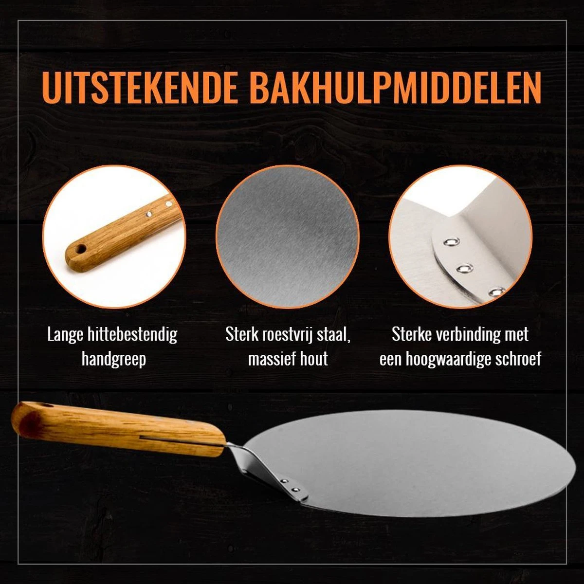 Inpro Pizzaschep RVS - Rond - Voor BBQ En Oven - Pizzaspatel - Taartschep - Houten Handvat - BBQ Gereedschap - Keukengerei - 30 Cm Diameter - Spatel 10 Inpro Pizzaschep RVS - Rond - Voor BBQ En Oven - Pizzaspatel - Taartschep - Houten Handvat - BBQ Gereedschap - Keukengerei - 30 Cm Diameter - Spatel - Afbeelding 10