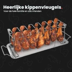 GrillX Kippenvleugelhouder - Kiphouder Voor BBQ & Oven - RVS - BBQ Accesoires 12 GrillX Kippenvleugelhouder - Kiphouder Voor BBQ & Oven - RVS - BBQ Accesoires -Optimaal Barbecue Winkel 1200x1200 516
