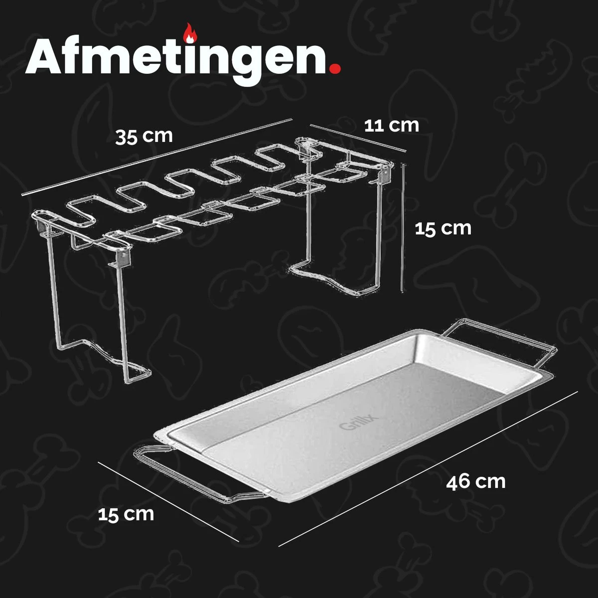 GrillX Kippenvleugelhouder - Kiphouder Voor BBQ & Oven - RVS - BBQ Accesoires 6 GrillX Kippenvleugelhouder - Kiphouder Voor BBQ & Oven - RVS - BBQ Accesoires - Afbeelding 6
