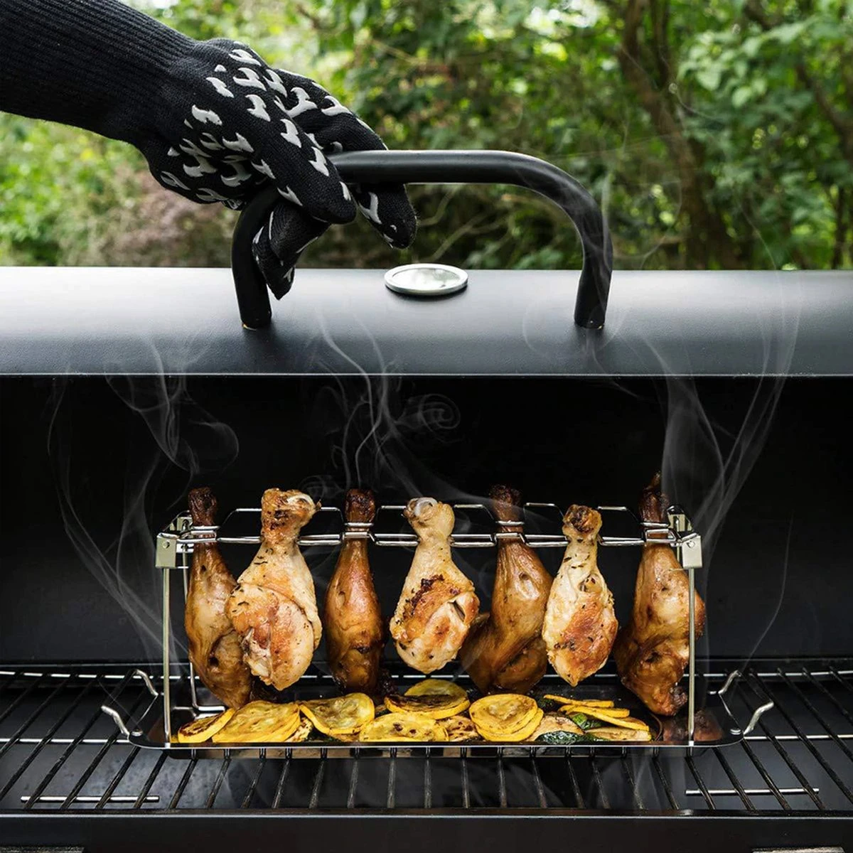 GrillX Kippenvleugelhouder - Kiphouder Voor BBQ & Oven - RVS - BBQ Accesoires 7 GrillX Kippenvleugelhouder - Kiphouder Voor BBQ & Oven - RVS - BBQ Accesoires - Afbeelding 7