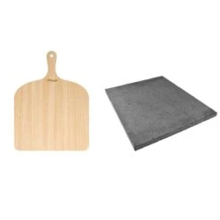 ETNA Pizza Set - Grote Pizzasteen & GRATIS Pizzaschep - 30 Cm X 38 Cm - Echt Italiaanse Pizzasteen - Broodbaksteen - BBQ Pizzasteen - Gemaakt Van Lavasteen Uit De Etna - Non-stick - Eppicotispai -Optimaal Barbecue Winkel 1200x1200 525