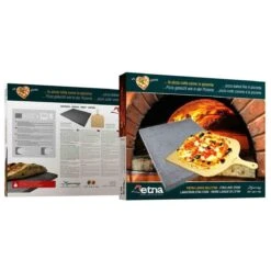 ETNA Pizza Set - Grote Pizzasteen & GRATIS Pizzaschep - 30 Cm X 38 Cm - Echt Italiaanse Pizzasteen - Broodbaksteen - BBQ Pizzasteen - Gemaakt Van Lavasteen Uit De Etna - Non-stick - Eppicotispai -Optimaal Barbecue Winkel 1200x1200 526