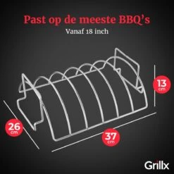GrillX Sparerib Rek BBQ - Rib Rack Houder - Barbecue Spareribs Rek - BBQ Accesoires -Optimaal Barbecue Winkel 1200x1200 566