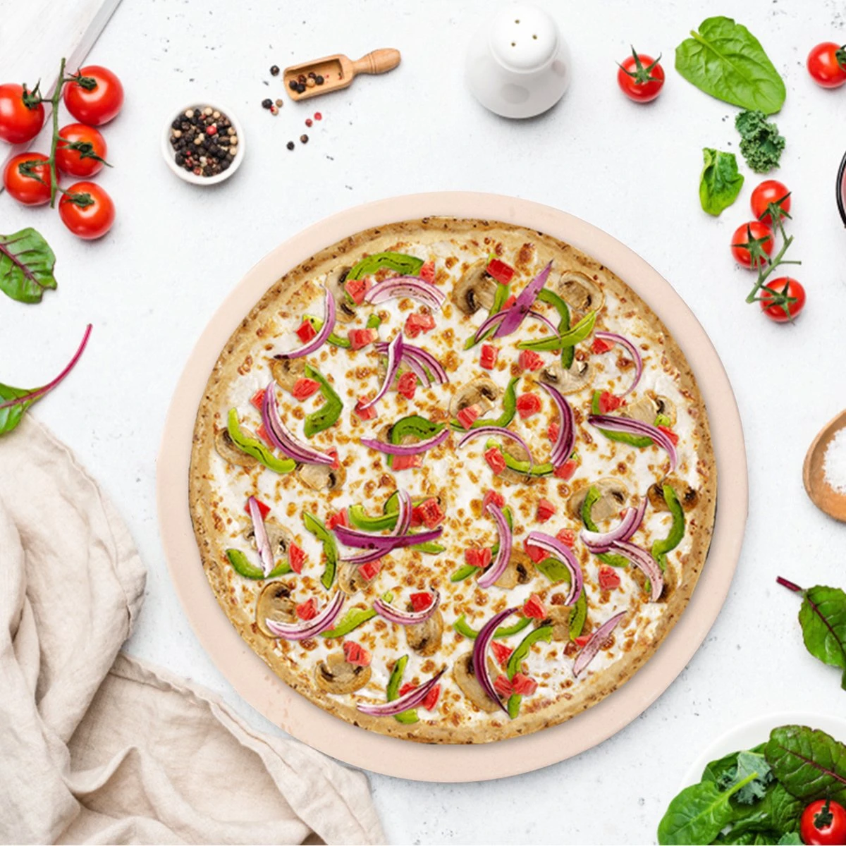 MaxxHome Pizzasteen - BBQ Steen - Pizzasteen Voor De Lekkerste Bereiding Van Een Pizza Op Jouw Barbecue Of In De Oven - Pizza Steen Rond - Medium (33 Cm) 2 MaxxHome Pizzasteen - BBQ Steen - Pizzasteen Voor De Lekkerste Bereiding Van Een Pizza Op Jouw Barbecue Of In De Oven - Pizza Steen Rond - Medium (33 Cm) - Afbeelding 2